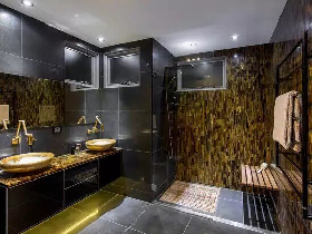 Yellow Tiger Eye Bathroom Design for 5 Star Hotel