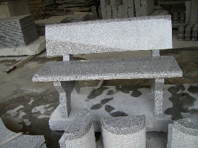 Garden Granite Bench with Back