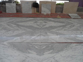 Statuario White Marble Bookmatch Flooring Tiles