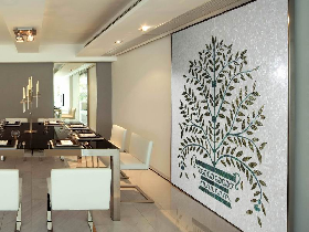 Shell Mosaic Wall Decoration with Logo