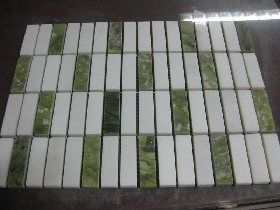 Green and White Marble Subway Tiles