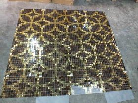 Gold Mixed Brown Mosaic Tiles Coin