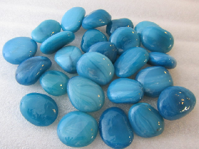 Ocean Blue Flat Beads