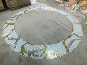 Gold and Silver Glass Mosaic for Ceiling