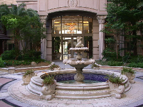 Natural Stone Fountain with Flower Pots for Hotel