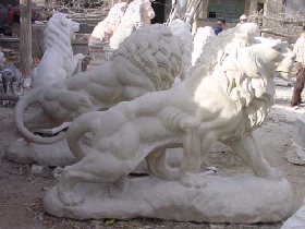 Lion Marble Statue 003