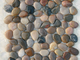 Polished Pebble Stone on Mesh 004
