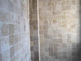 Yellow Limestone Bathroom Wall 001
