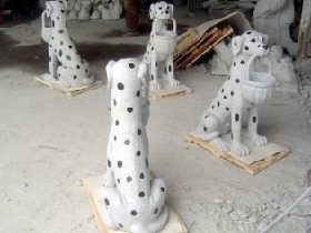 Spotty Dogs Statuary Carving Stone