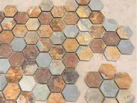 Rusty Slate Hexagon Mosaic Tile