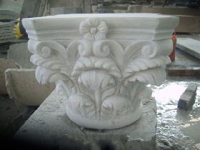 white marble column capitals