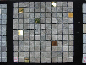 Slate Mixed with Metal Mosaic 003