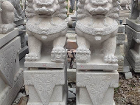 Granite Pairs of Guardian Lion Foo Dogs 004