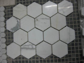 Calacatta White Marble Hex Mosaic