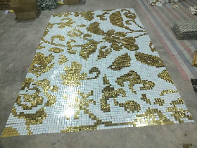 Gold Foil Glass Mosaic Pattern Tree