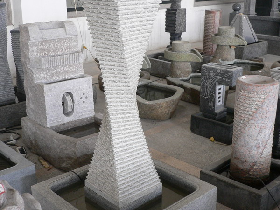 Twist Column Stone Water Feature