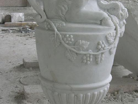 European Style Marble Pedestal Flower Pot