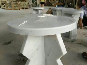 White Marble Coffee Table Round