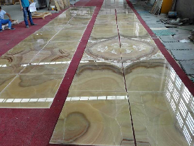 Golden Dragon Onyx Mirror Pattern Floor