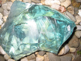 Clear Blue Glass Rock Stone