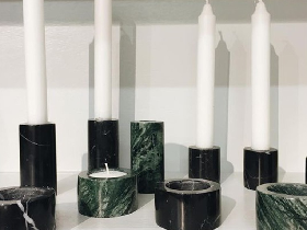 Green Marble Candle Holder