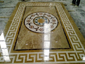 cut to size marble inlay floor tile