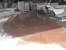 Red Granite Patio Paving Circle