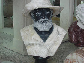 Marble Busts with White Hat