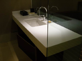 Snow White Crystallized Stone Bathroom Tops
