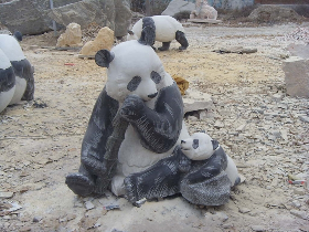 Panda Carving in Stone