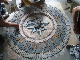 Back Meshed Slate Mosaic Pattern