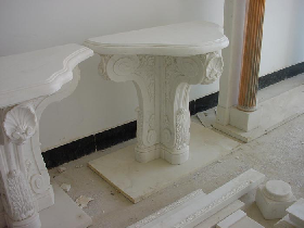 White Marble Carved Table