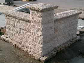 Granite Exterior Wall Block and Wall Cap
