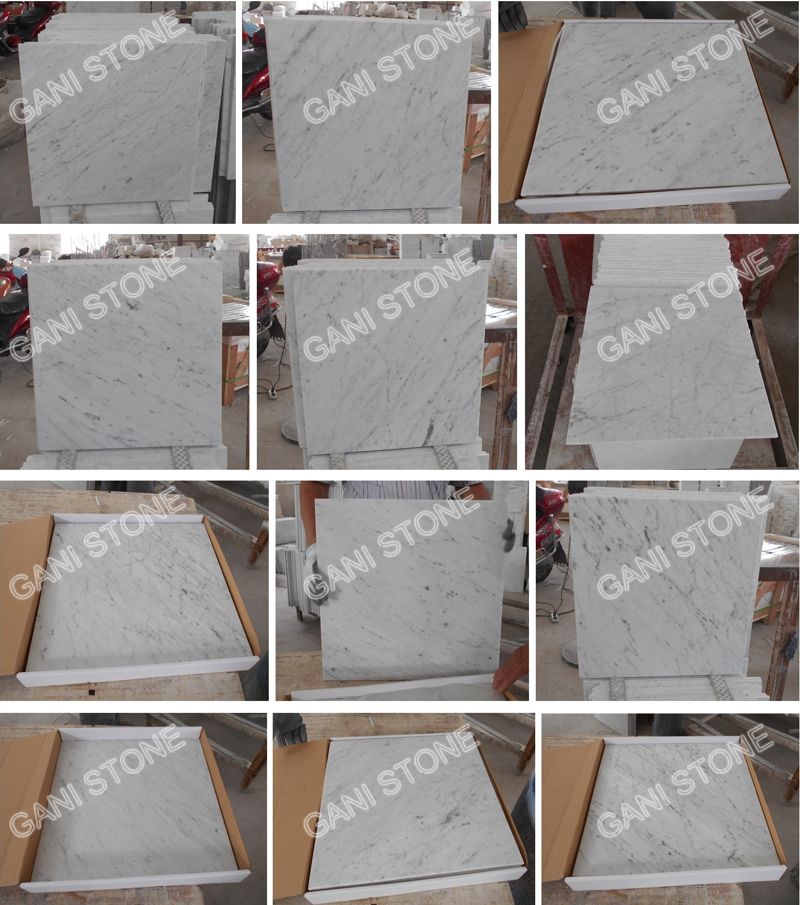 Carrara White Marble 18x18 Tile Packing