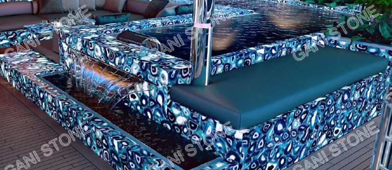 Blue Agate for Luxury Yacht Decoration