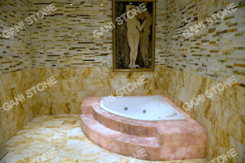 Marble and Pink Crystal Bathroom Project 