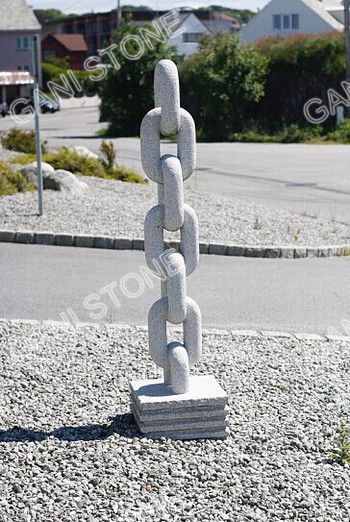 Steel Chain Granite Sculpture for Garden Project