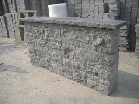 Blue Limestone Wall and Caps