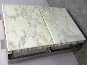 3mm marble or onyx marble plus 5 mmm Alumium honeycomb