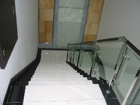 Snow White Micro-Crystallized Stone Stairs
