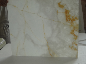 Snow White Onyx Ultra Thin Tile with Glass on Back
