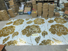Luxury Gold Foil Mosaic Rose Design