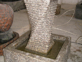 Twist Column Granite Water Feature for Garden