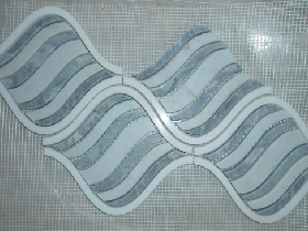 Waterjet Cut Marble Mosaic Tiles 005
