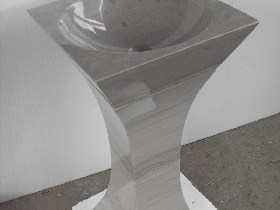 Grey Sandle Wood Marble Pedestal Sink