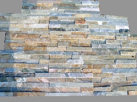 Dry stack slate stone wall
