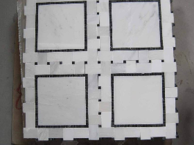 White and Black Marble Mixed Mosaic