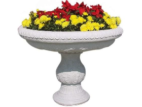 White Marble Flower Pot with Pedestal
