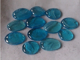 Ocean Blue Flat Glass Pebbles