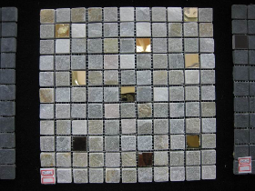 Slate Mixed with Metal Mosaic 002
